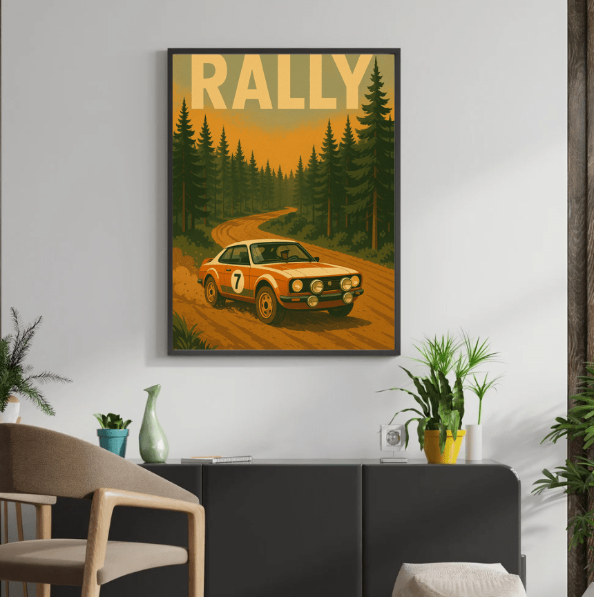 Forest Rally Stage — Vintage Rally Poster - Doublenightprints