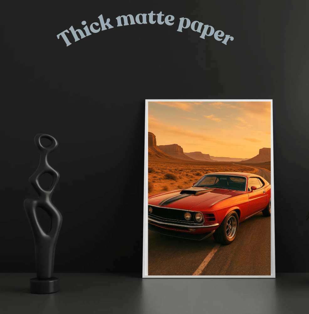 Desert Highway Muscle — Sunset Car Poster - Doublenightprints