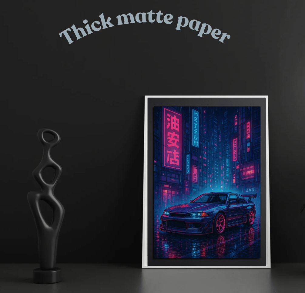 Neon Street Racer — Cyberpunk Night Poster - Doublenightprints