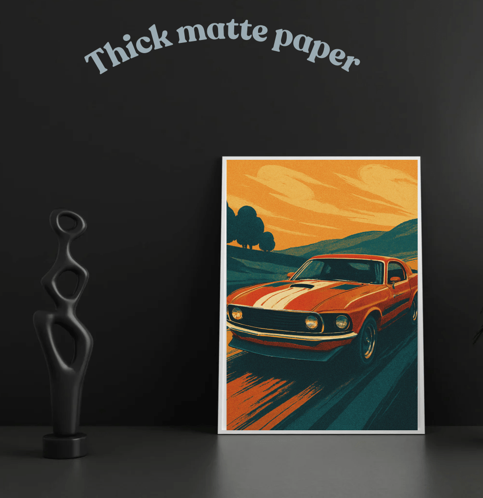 Vintage Fastback ’69 — Classic Muscle Car Poster - Doublenightprints
