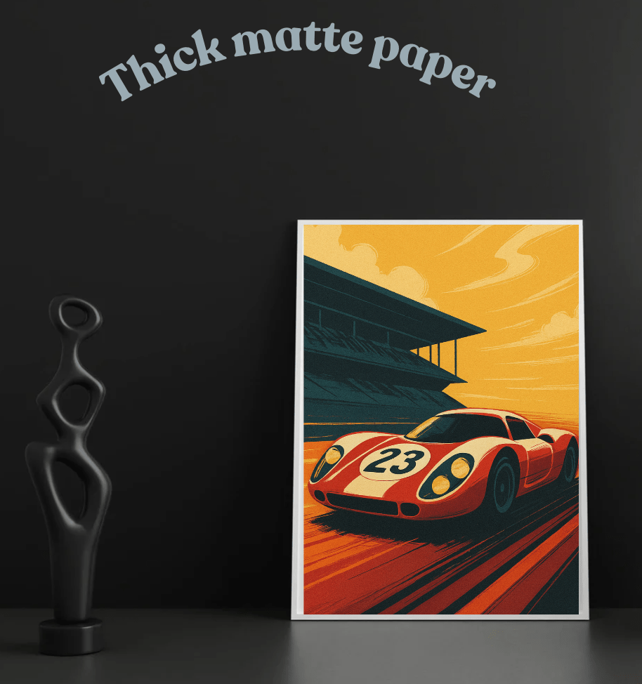Retro Race Car No.23 — Vintage Motorsport Poster - Doublenightprints