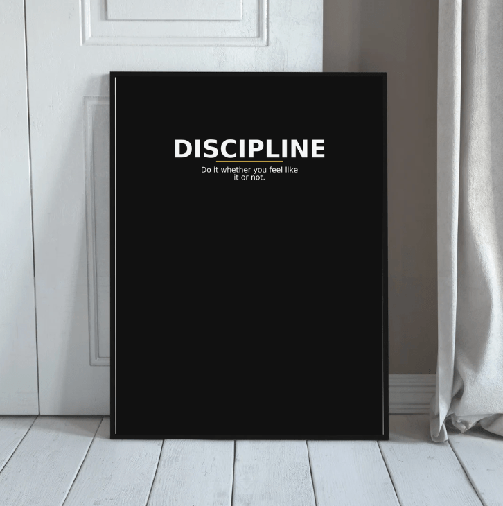 Discipline — Minimal Statement Poster - Doublenightprints