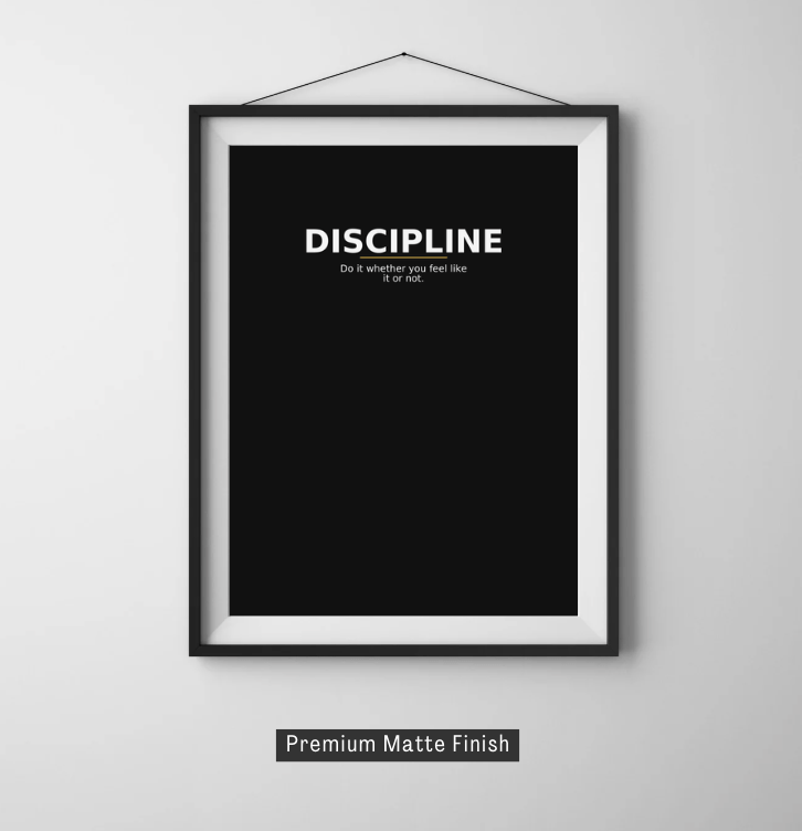 Discipline — Minimal Statement Poster - Doublenightprints