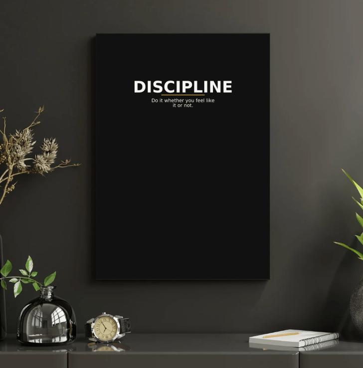 Discipline — Minimal Statement Poster - Doublenightprints