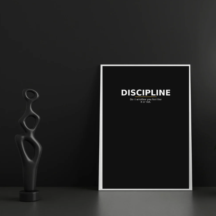 Discipline — Minimal Statement Poster - Doublenightprints