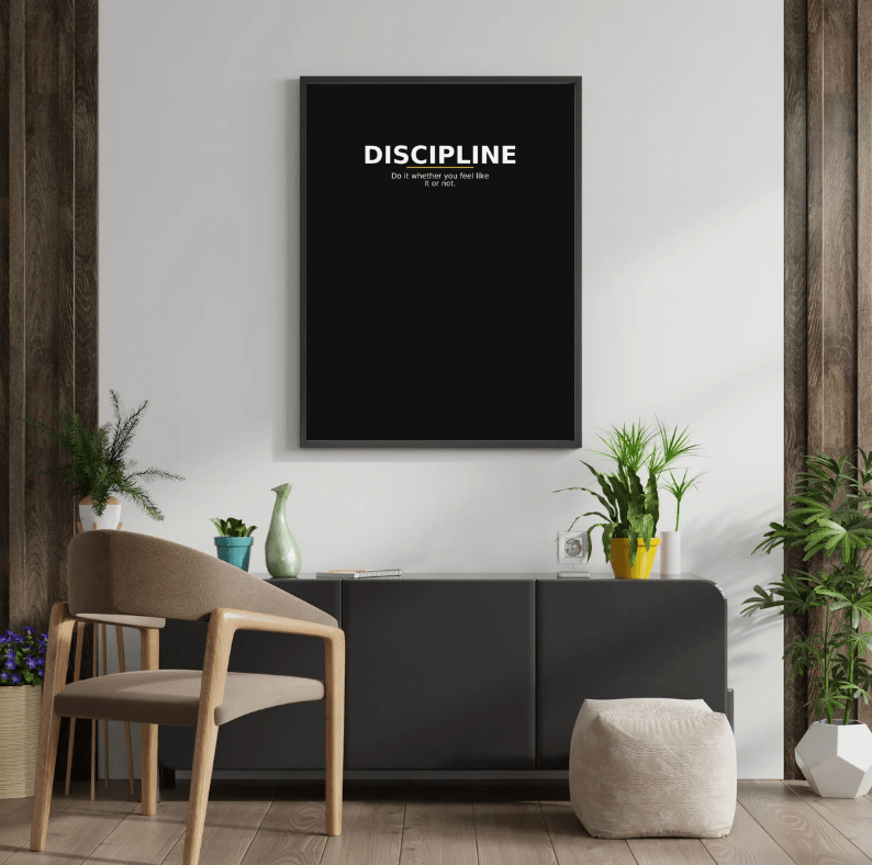 Discipline — Minimal Statement Poster - Doublenightprints