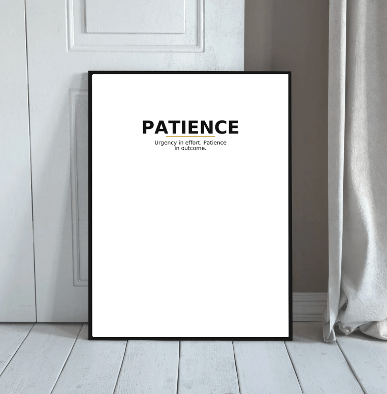 Patience — Minimal Statement Poster - Doublenightprints