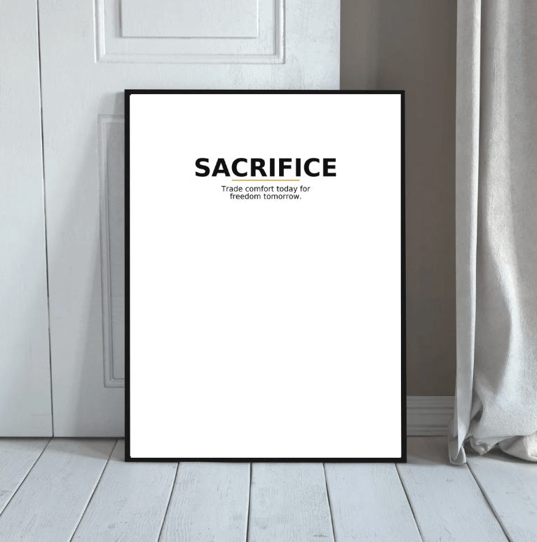 Sacrifice — Minimal Statement Poster - Doublenightprints