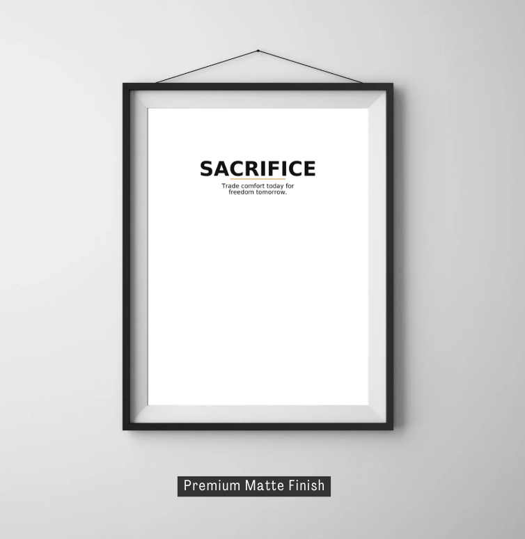 Sacrifice — Minimal Statement Poster - Doublenightprints