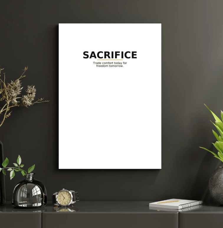 Sacrifice — Minimal Statement Poster - Doublenightprints