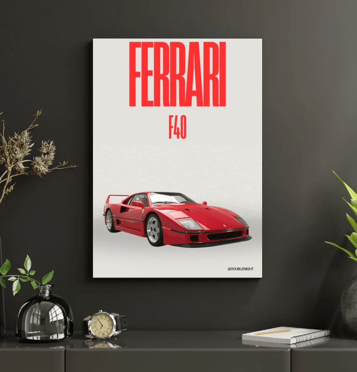 Ferrari F40 — Studio Poster - Doublenightprints