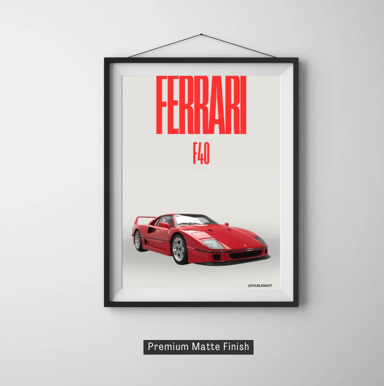 Ferrari F40 — Studio Poster - Doublenightprints