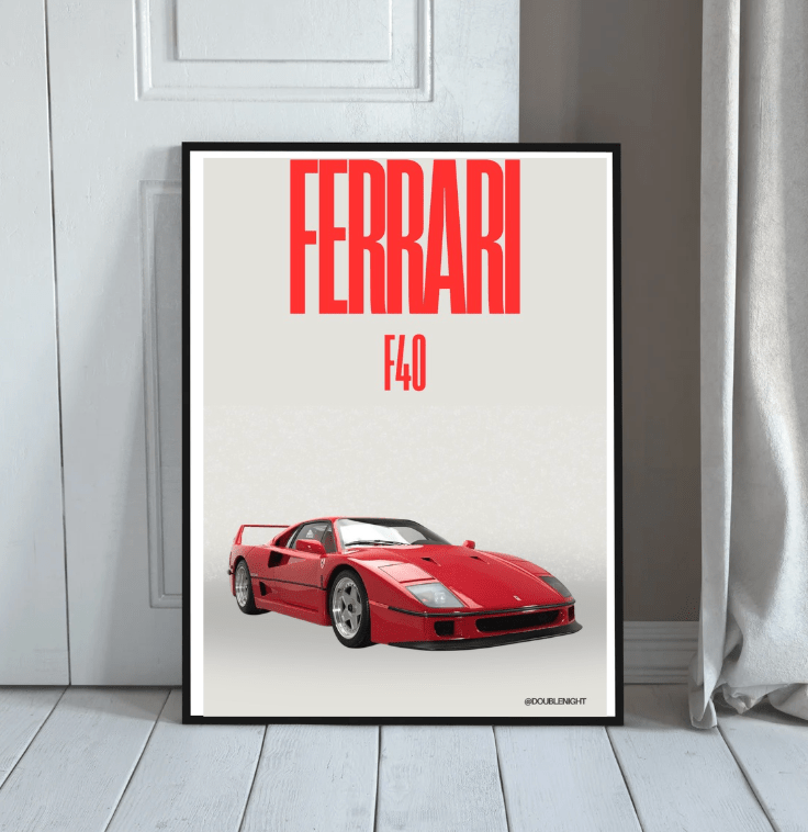 Ferrari F40 — Studio Poster - Doublenightprints