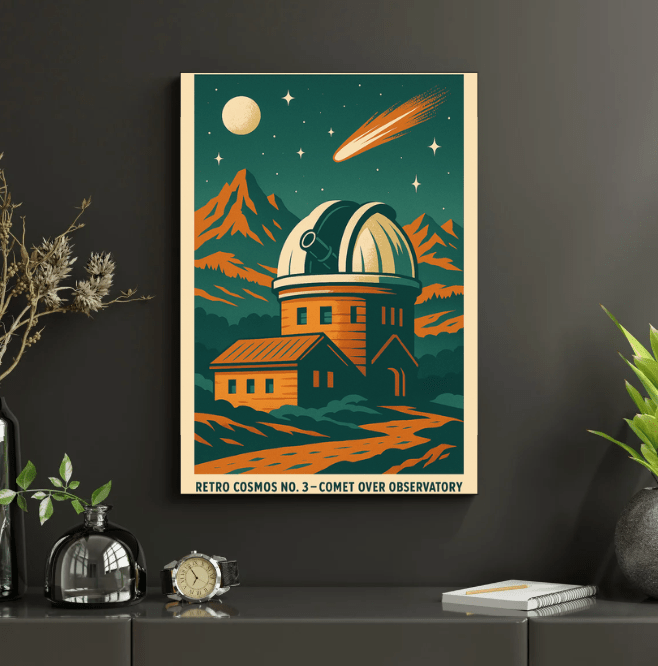 Observatory — Retro Sci‑Fi Poster - Doublenightprints