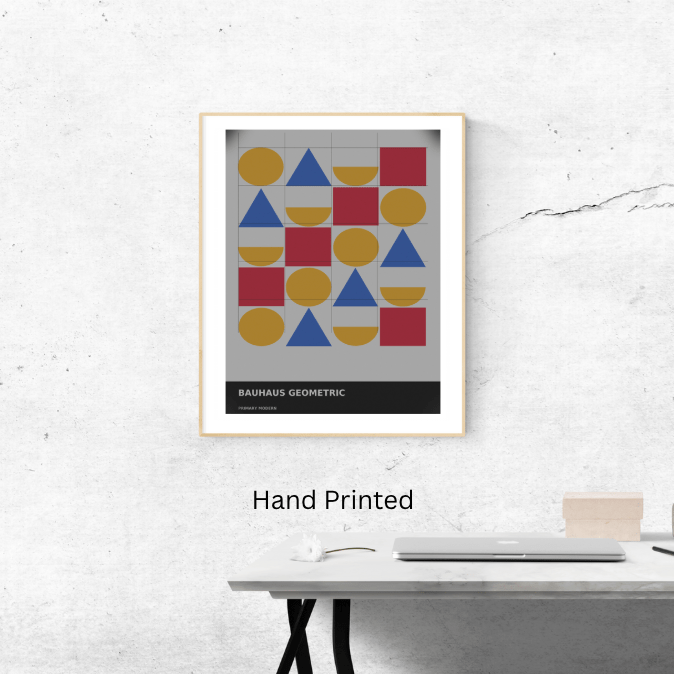 Bauhaus Geometric 01 — Primary Modern | Abstract Wall Art Poster (A1/A2/A3/A4) - Doublenightprints