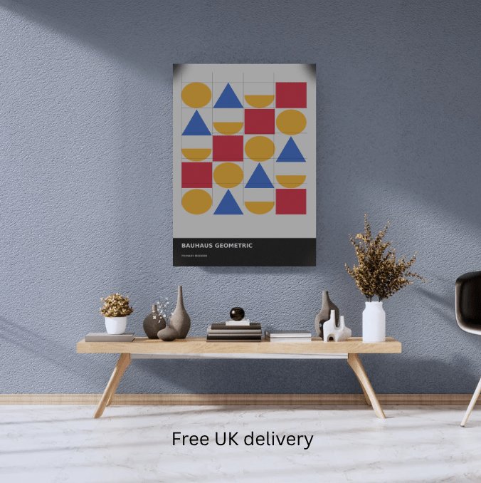 Bauhaus Geometric 01 — Primary Modern | Abstract Wall Art Poster (A1/A2/A3/A4) - Doublenightprints