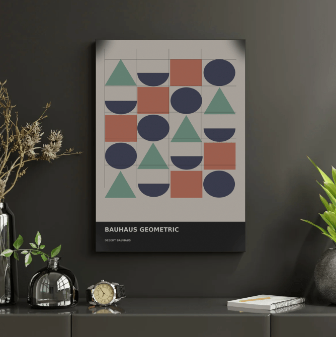 Bauhaus Geometric 02 — Desert Bauhaus | Abstract Wall Art Poster (A1/A2/A3/A4) - Doublenightprints