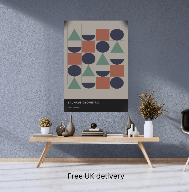 Bauhaus Geometric 02 — Desert Bauhaus | Abstract Wall Art Poster (A1/A2/A3/A4) - Doublenightprints