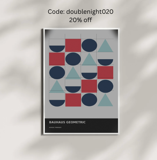 Bauhaus Geometric 03 — Nordic Primary | Abstract Wall Art Poster (A1/A2/A3/A4) - Doublenightprints