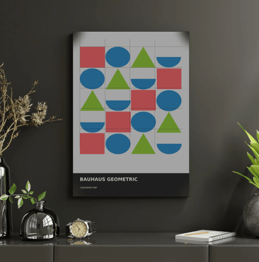 Bauhaus Geometric 04 — Concrete Pop | Abstract Wall Art Poster (A1/A2/A3/A4) - Doublenightprints