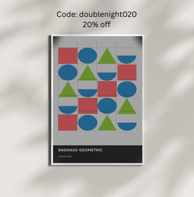 Bauhaus Geometric 04 — Concrete Pop | Abstract Wall Art Poster (A1/A2/A3/A4) - Doublenightprints