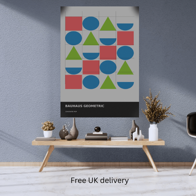 Bauhaus Geometric 04 — Concrete Pop | Abstract Wall Art Poster (A1/A2/A3/A4) - Doublenightprints