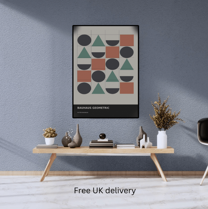 Bauhaus Geometric 05 — Muted Bauhaus | Abstract Wall Art Poster (A1/A2/A3/A4) - Doublenightprints