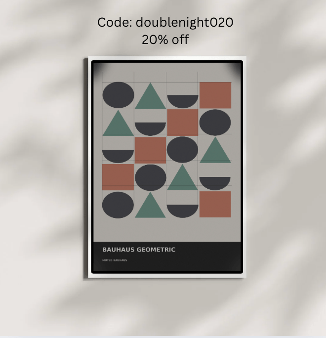 Bauhaus Geometric 05 — Muted Bauhaus | Abstract Wall Art Poster (A1/A2/A3/A4) - Doublenightprints
