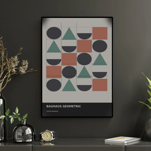 Bauhaus Geometric 05 — Muted Bauhaus | Abstract Wall Art Poster (A1/A2/A3/A4) - Doublenightprints