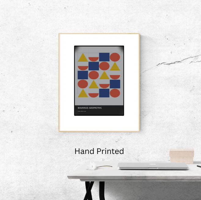 Bauhaus Geometric 06 — Industrial Blue | Abstract Wall Art Poster (A1/A2/A3/A4) - Doublenightprints