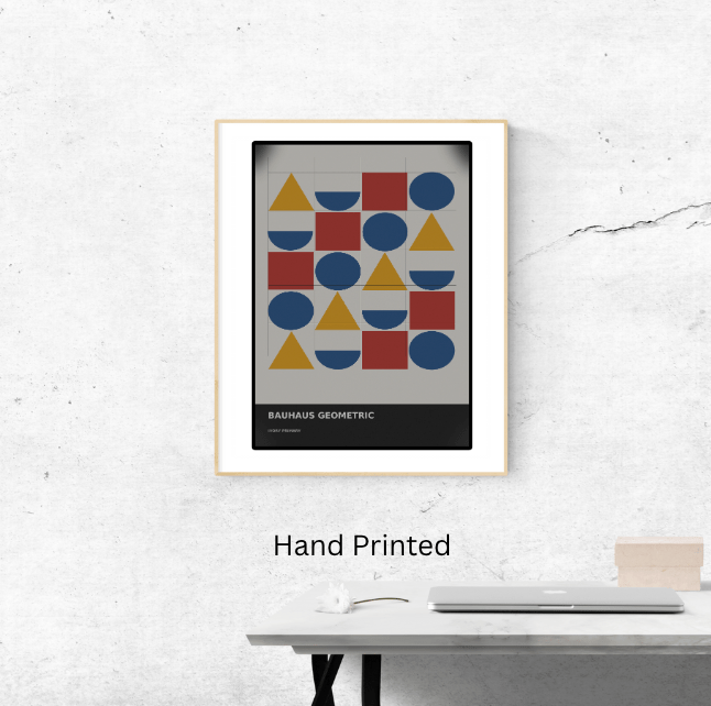 Bauhaus Geometric 10 — Ivory Primary | Abstract Wall Art Poster (A1/A2/A3/A4) - Doublenightprints