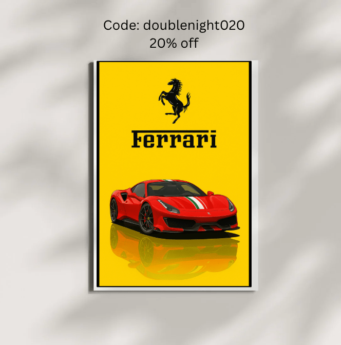 Ferrari Poster - Supercar Poster - Car enthusiast wall art - Car Posters - Doublenightprints