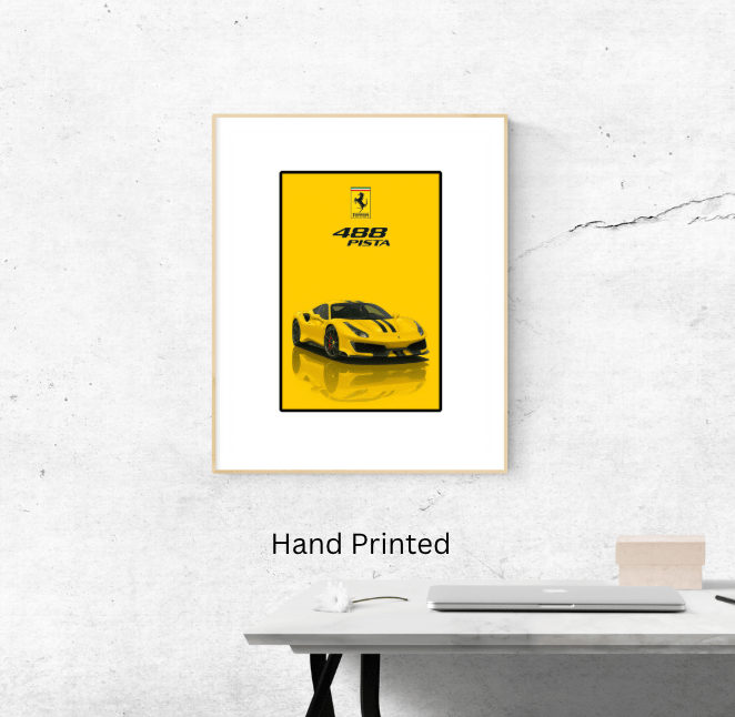 Ferrari 488 Pista Poster - Supercar Poster - Car enthusiast wall art - Car Posters - Doublenightprints
