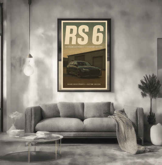 Audi RS6 Wall Print - Car scene poster - RS6 poster UK - Doublenightprints