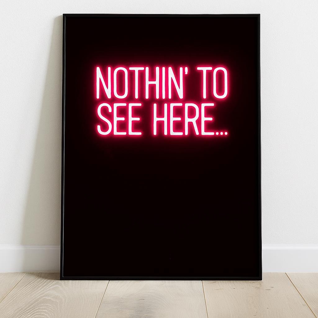 Personalised Neon Quote Poster | Custom Neon Sign Art | Multiple Sizes A5–A1 | Pink Red Neon Wall Print | Home Decor | Glow Effect Print - Doublenightprints