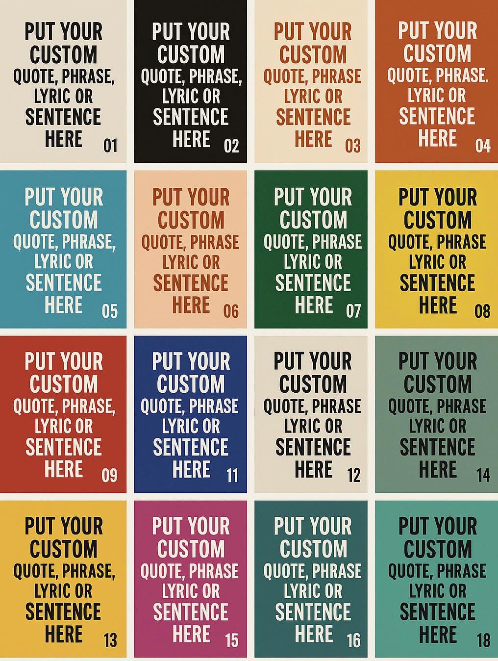 Custom Quote Print | Personalised Favourite Text Saying Phrase Song Lyrics Poster | Colourful Decor Gift | Retro Typography Art | Unframed - Doublenightprints