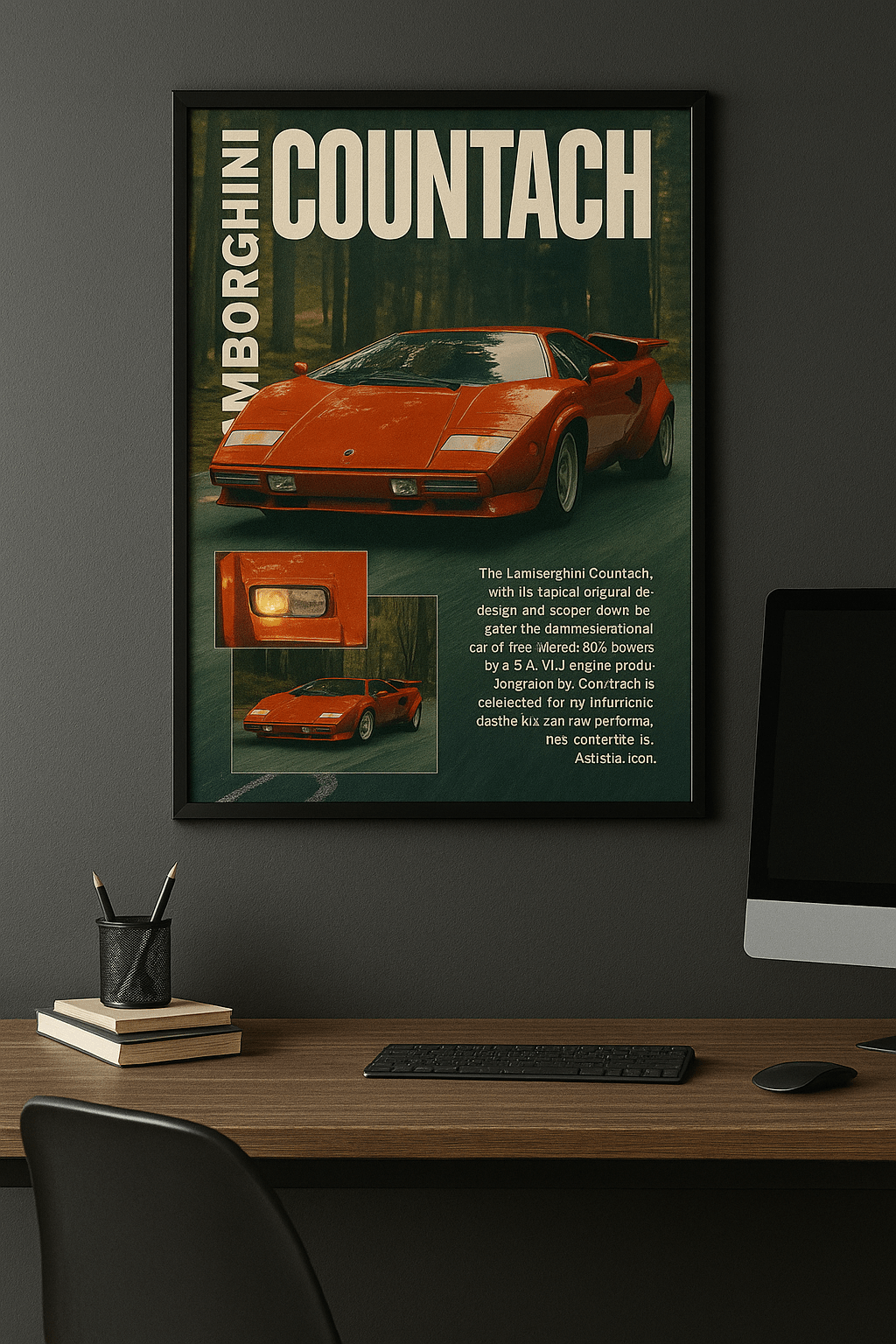 Lamborghini Countach Poster | Classic Supercar Wall Art | Retro Automotive Print - Doublenightprints