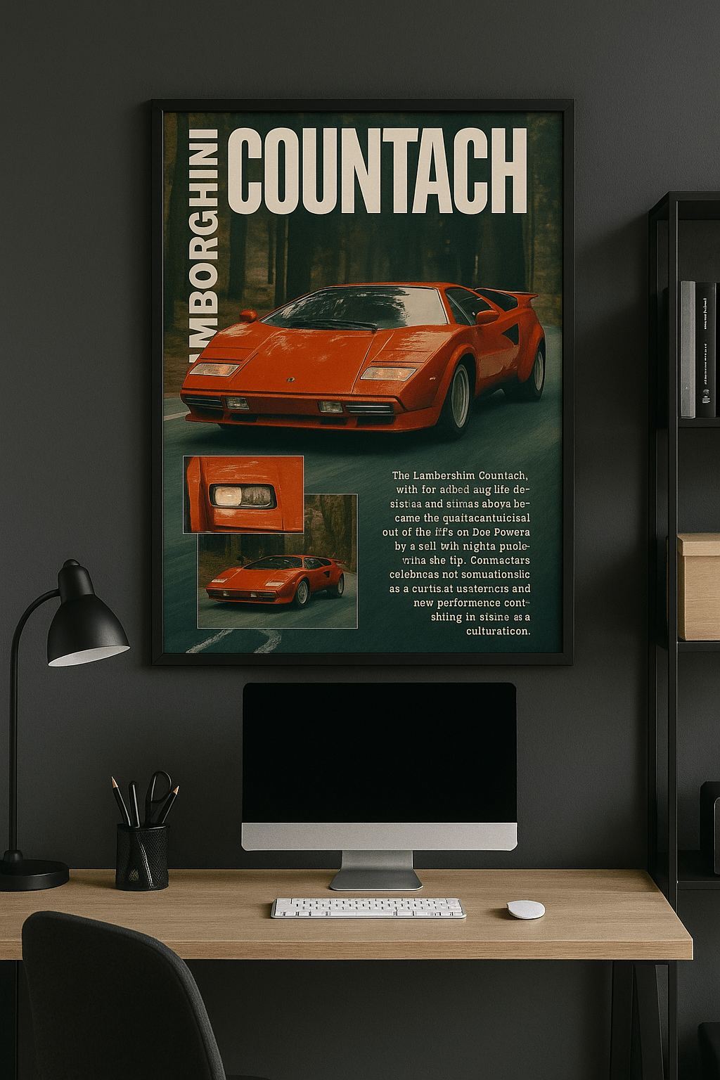 Lamborghini Countach Poster | Classic Supercar Wall Art | Retro Automotive Print - Doublenightprints