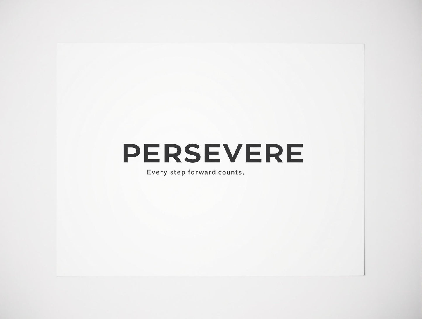 Inspirational Minimalist Poster “PERSEVERE” | Black and White Motivational Wall Art for Living Room, Bedroom, Office | Eco Friendly Ink - Doublenightprints