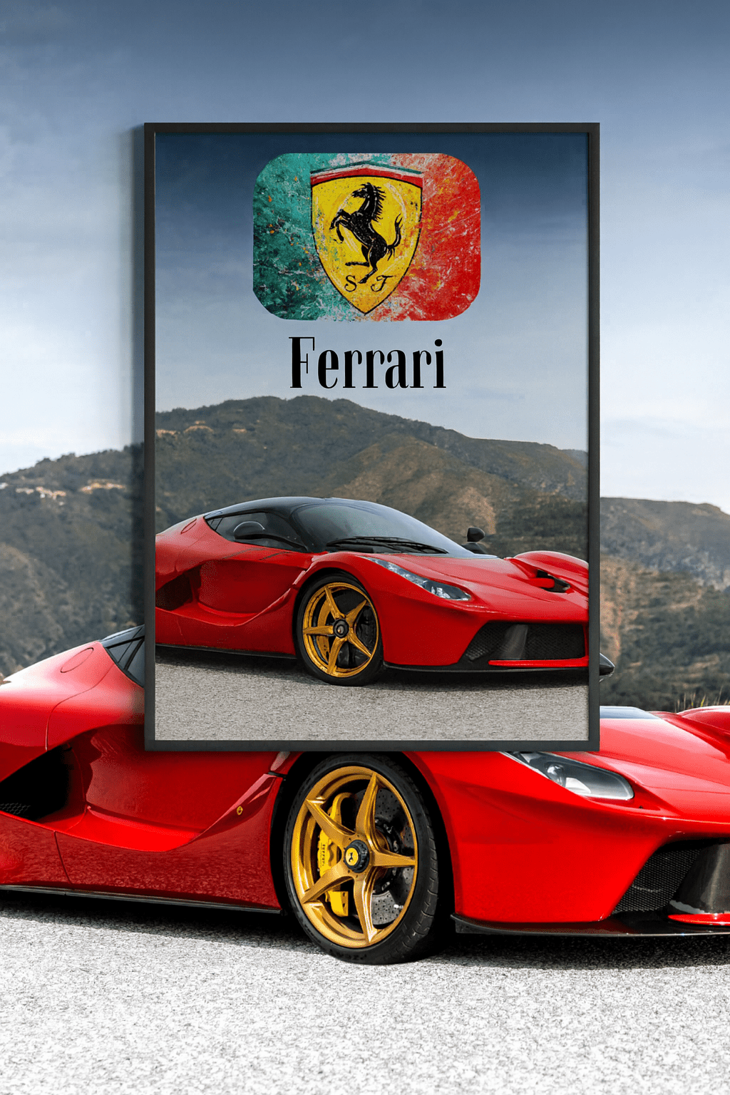 Ferrari Supercar — Red LaFerrari Poster - Doublenightprints