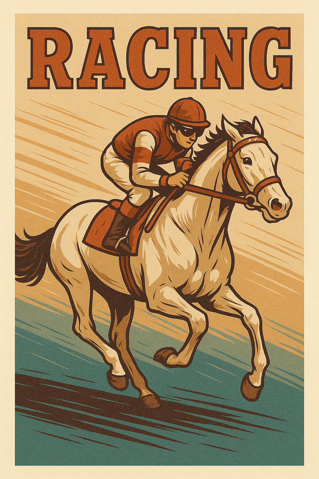 Horse Racing — Vintage Sports Poster - Doublenightprints
