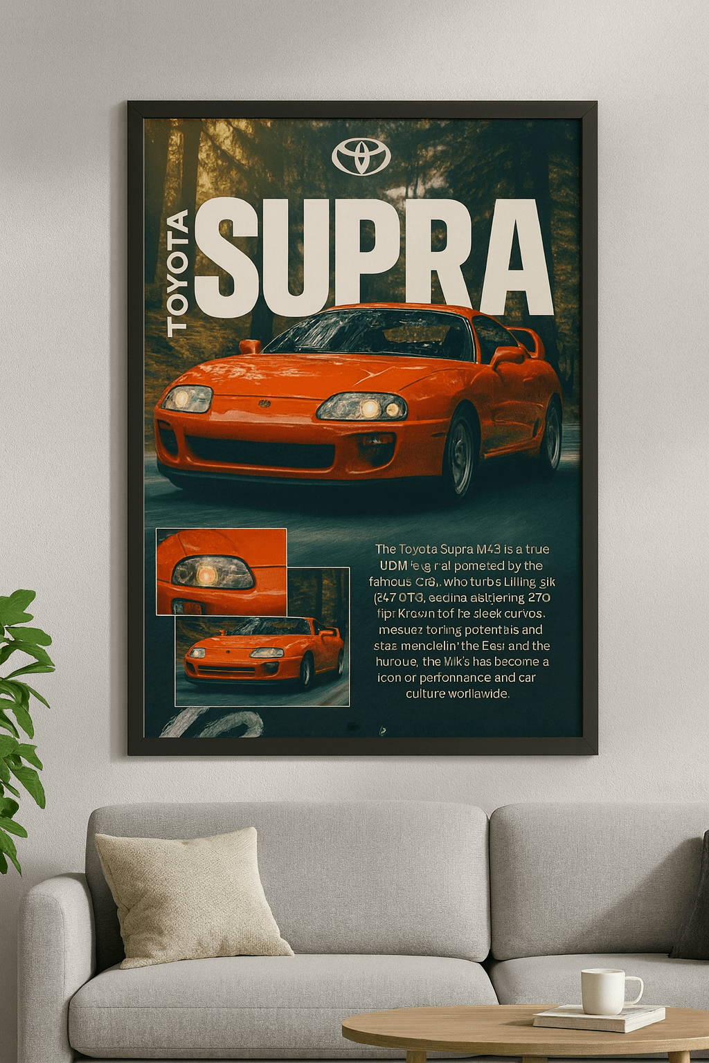 Toyota Supra MK4 Poster JDM Car Art Fast and Furious Inspired Poster - Doublenightprints