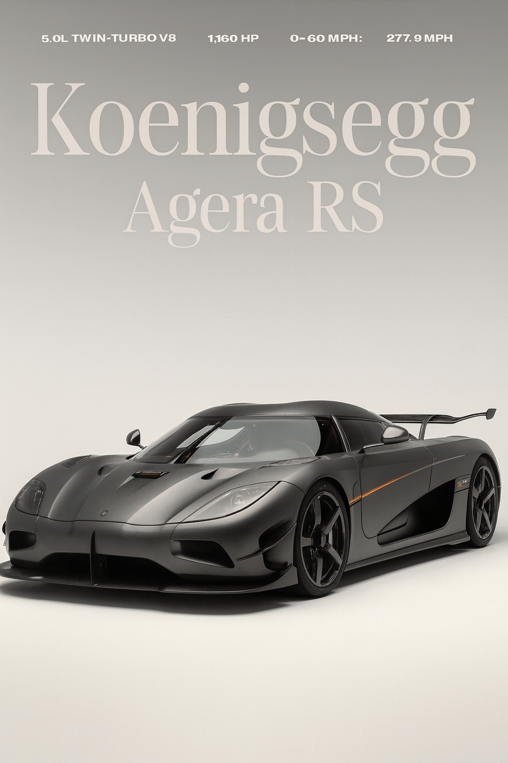 Koenigsegg Agera RS — Studio Poster - Doublenightprints