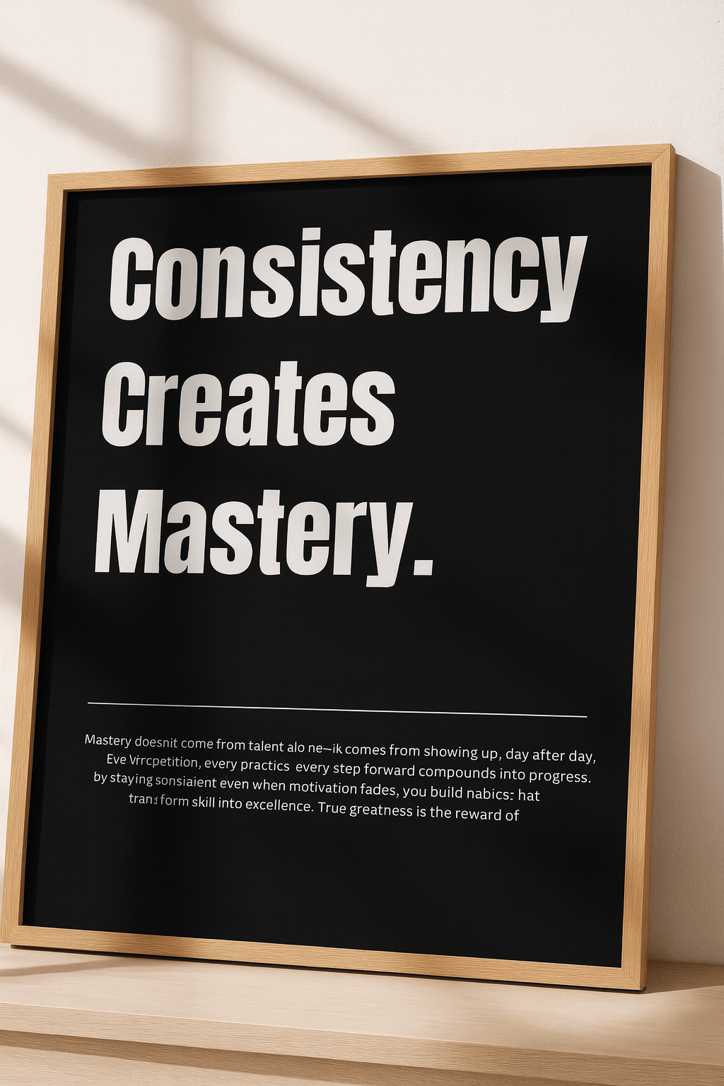 Consistency Creates Mastery – Motivational Wall Art Print - Doublenightprints