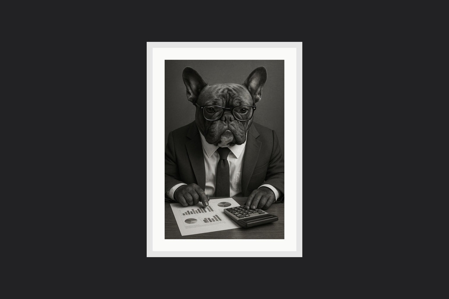 Dog at Desk Poster - Working Dog poster - Vintage Comedy poster ( Digital Download ) - Doublenightprints