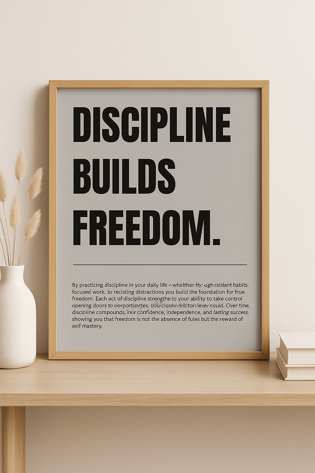 Discipline Builds Freedom Motivational Poster | Inspirational wall art - Doublenightprints