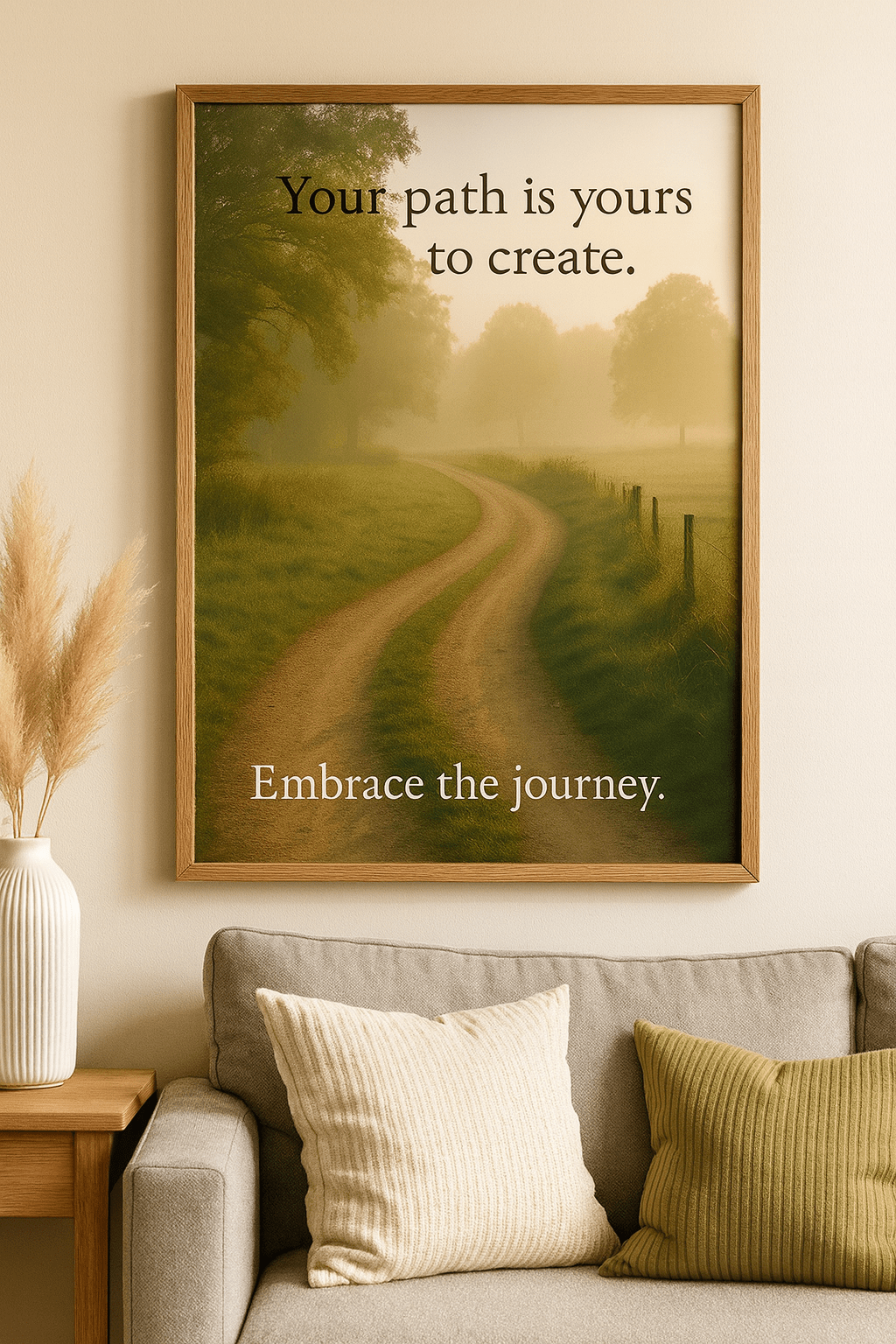 Misty Countryside Path Motivational Poster – “Your Path is Yours to Create, Embrace the Journey” – Inspirational Wall Art ( Digital Download )) - Doublenightprints