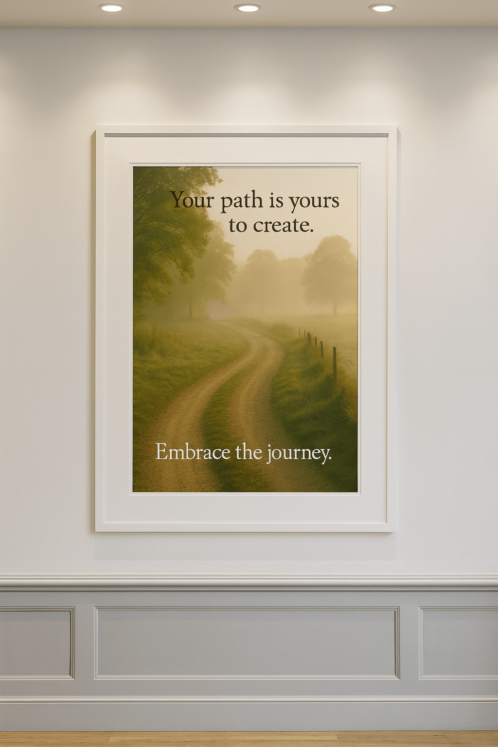 Misty Countryside Path Motivational Poster – “Your Path is Yours to Create, Embrace the Journey” – Inspirational Wall Art ( Digital Download )) - Doublenightprints