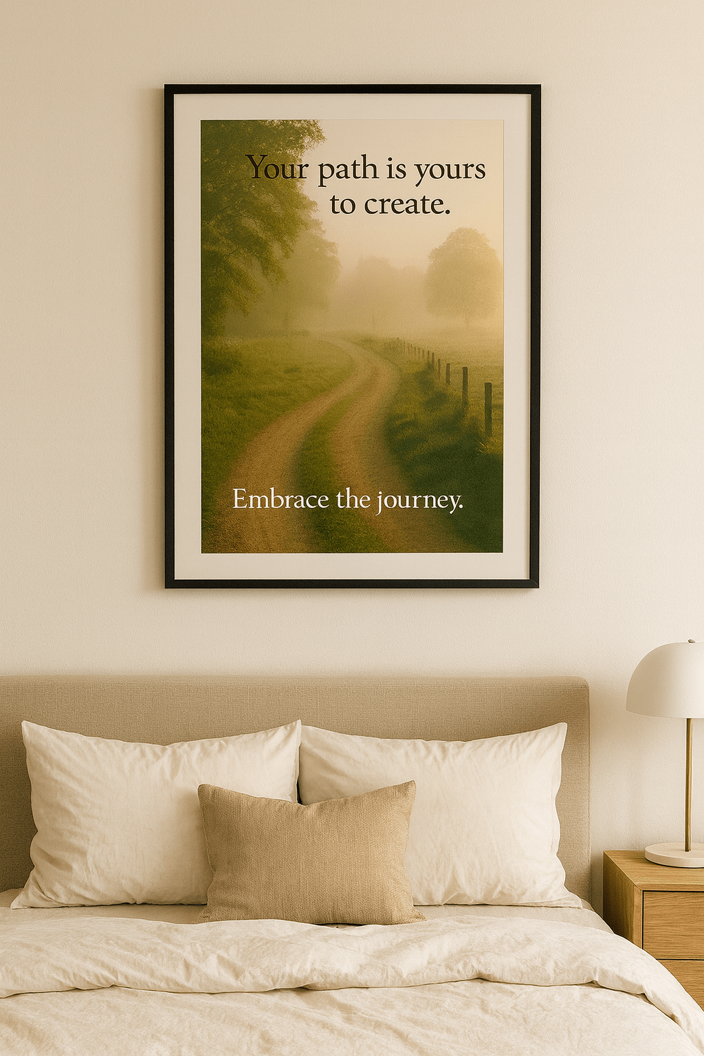 Misty Countryside Path Motivational Poster – “Your Path is Yours to Create, Embrace the Journey” – Inspirational Wall Art ( Digital Download )) - Doublenightprints