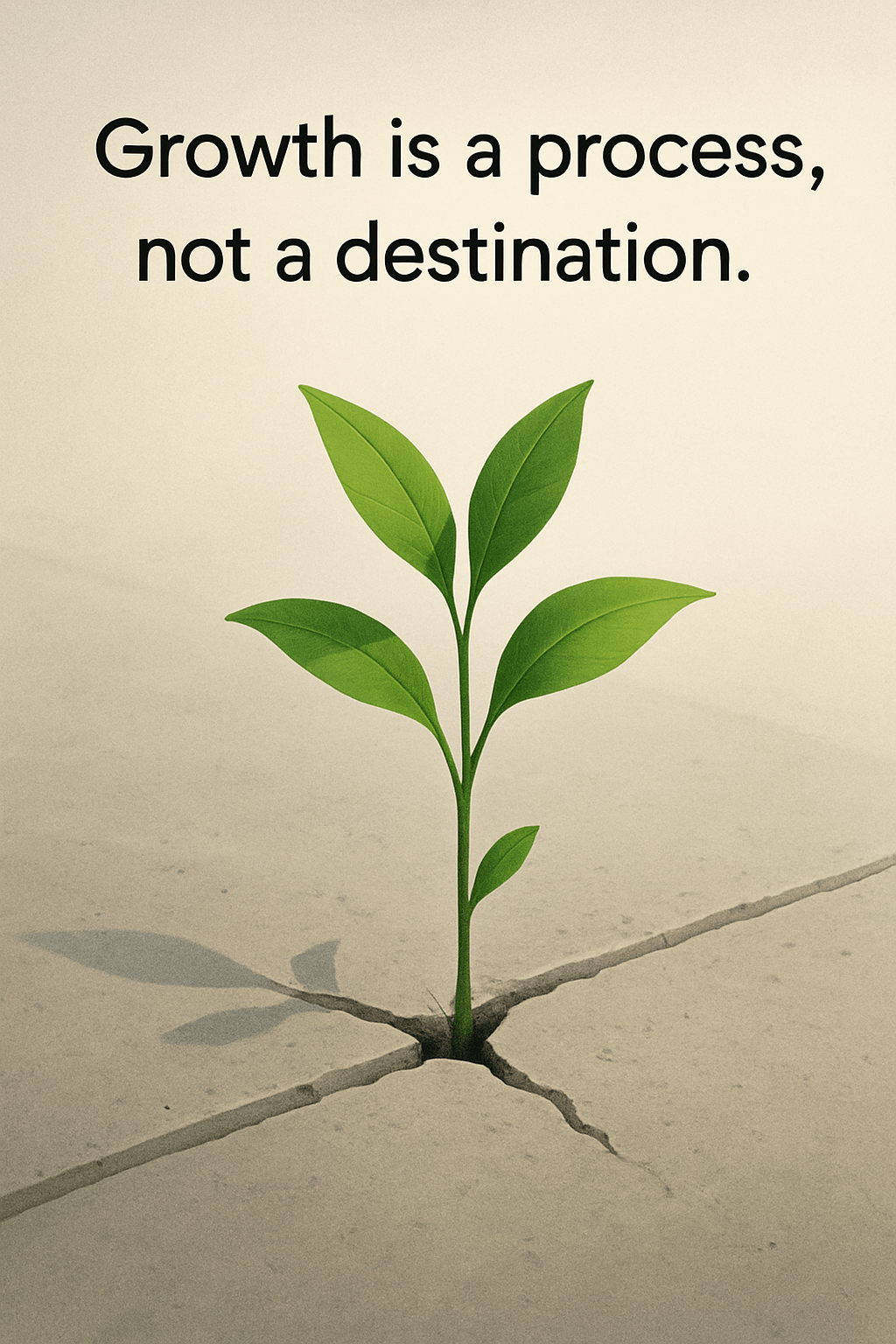 Growth is a Process Motivational Poster – Plant Cracking Concrete Inspirational Wall Art – Minimalist Nature Quote Print - Doublenightprints